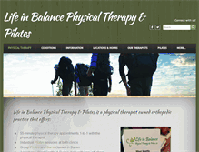 Tablet Screenshot of lifeinbalancephysicaltherapy.com